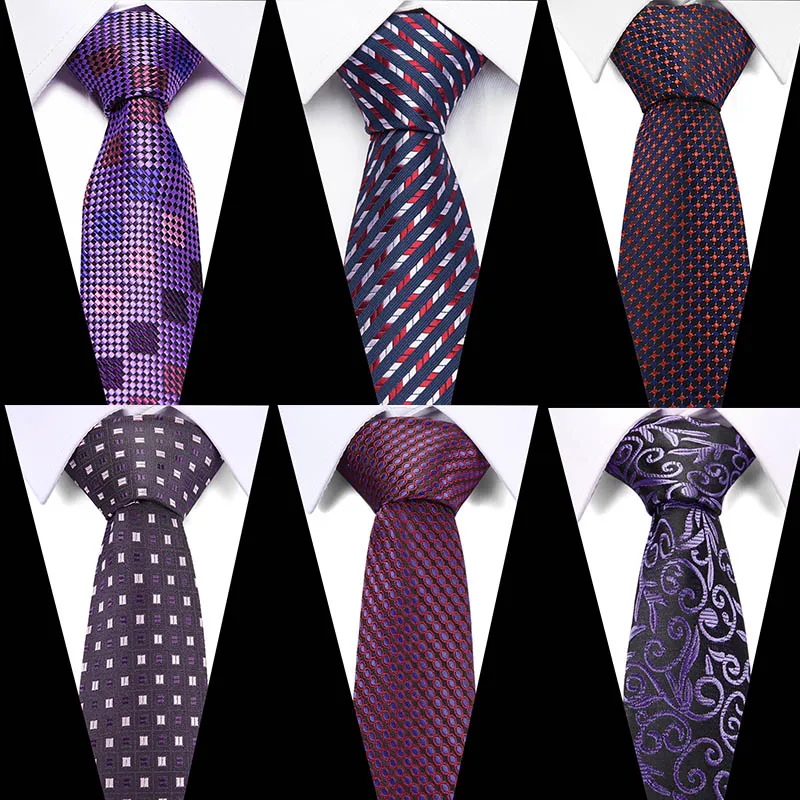

Luxury Men's Striped Print Pattern Ties 7CM Men's Slim Neckties Polyester Jacquard Skinny Neck Tie Wedding Corbata Gravata Ties