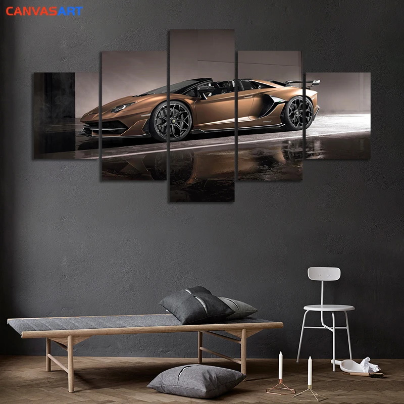Картина на холсте 5 HD 2020 Lamborghini Aventador SVJ Roadster для гостиной украшение