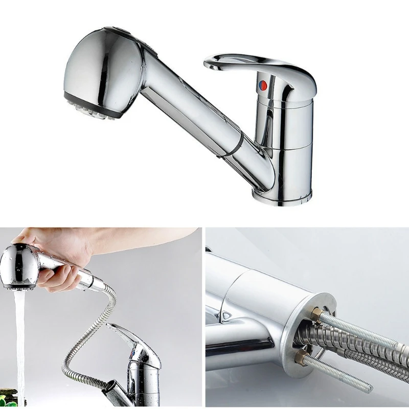 

Pull out faucet Polished Bathroom Faucet Basin sink Mixer kitchen faucet chrom Only For European countries Wholesale-M18