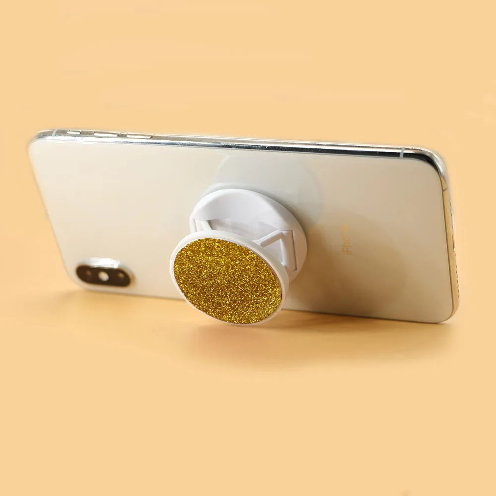Pozzolanas Car Phone Holder Telescopic Bracket Ring Buckle For Iphone Xiaomi Samsung Phone Bracket Sequin Support Smartphone