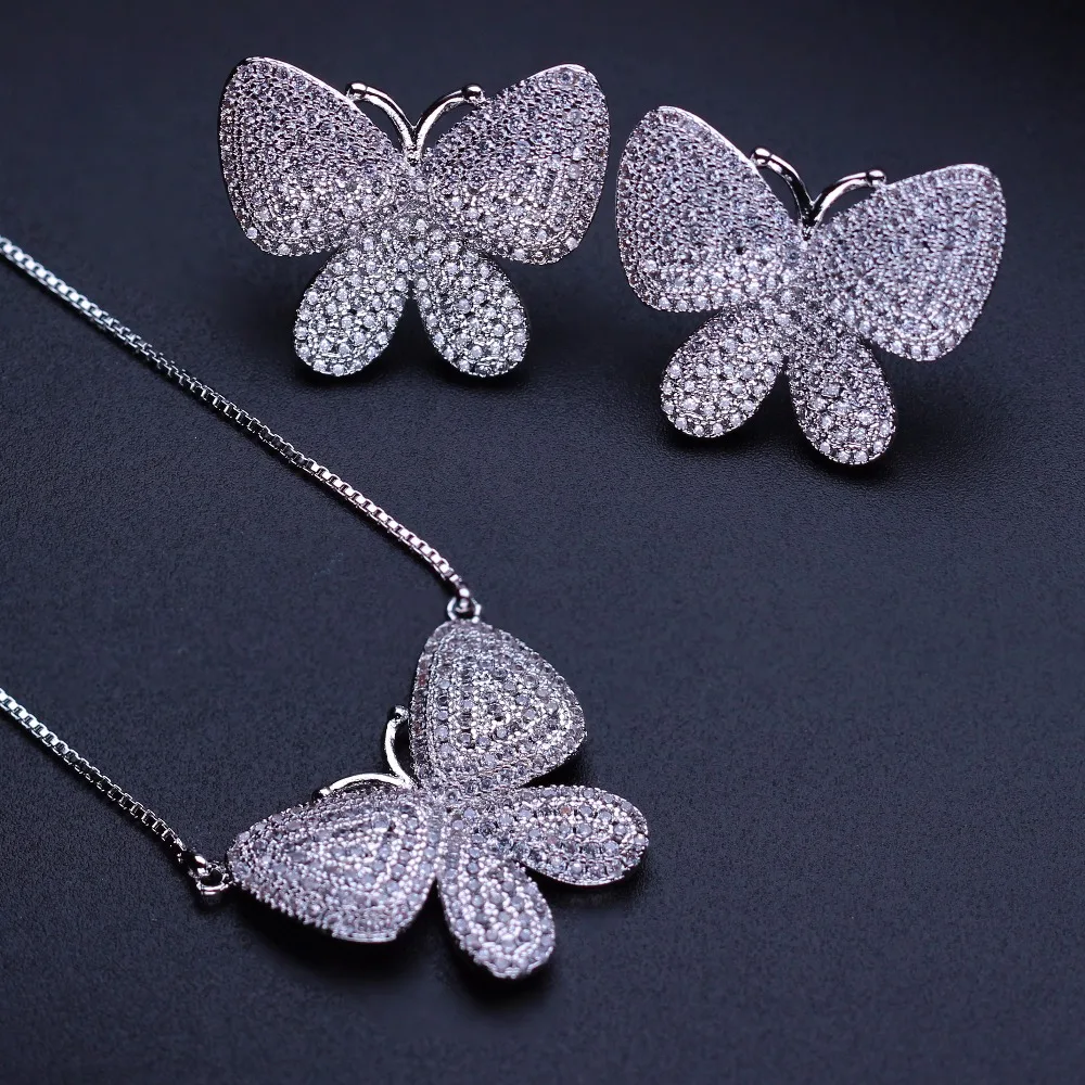 Lovely Butterfly Jewelry Sets Animal Jewelry Sets Cubic Zirconia