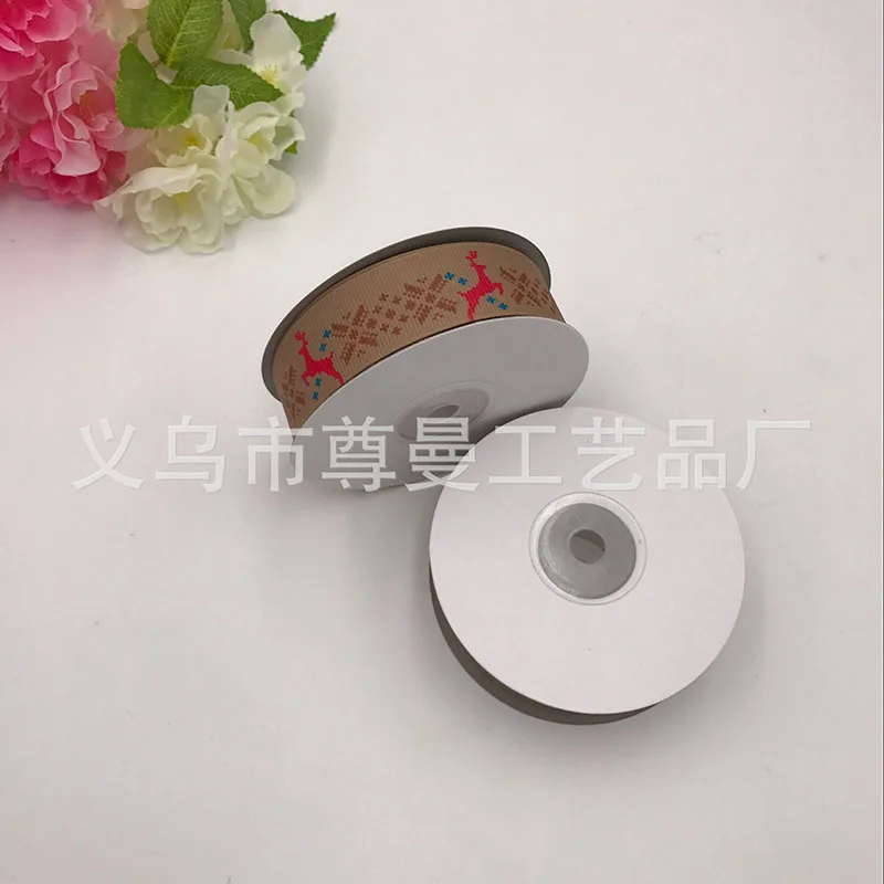 Ribbon DIY Crafts Bag Edge With Digital Printing Thermal Transfer Sublimation Line Cartoon Deer Gift Box Packaging | Дом и сад