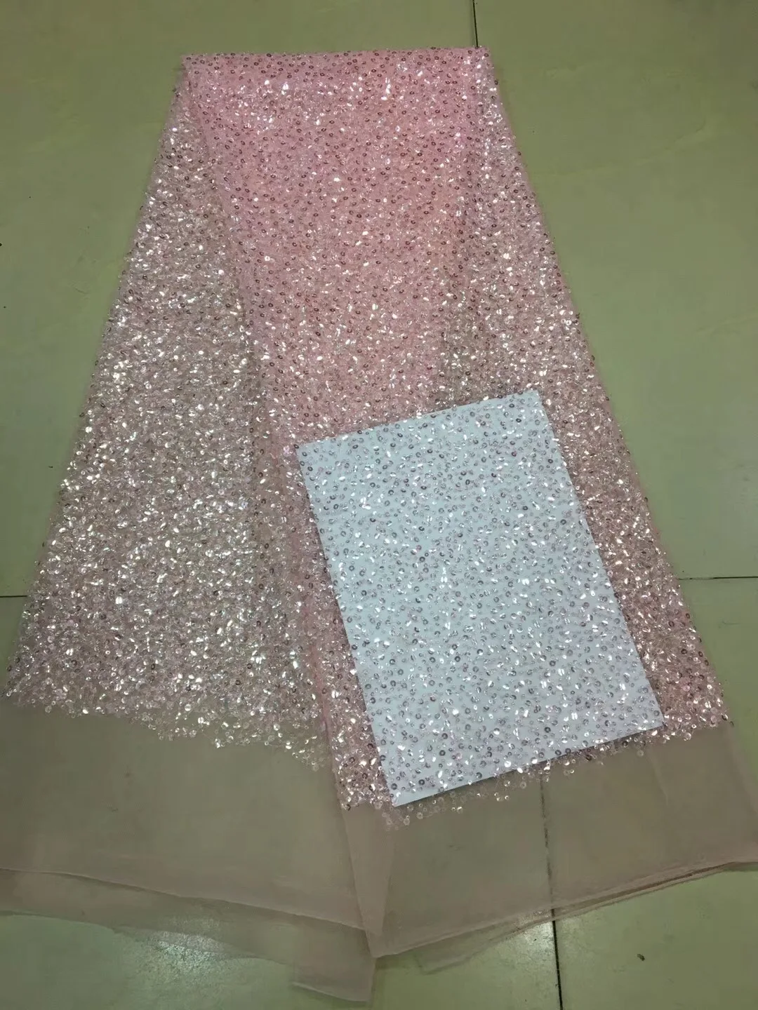 

Bestway African Lace Fabric 2019 High Quality Lace Glitter Sequins Net Lace Tulle Mesh Fabrics Latest Pink Fabrics Laces XX3323