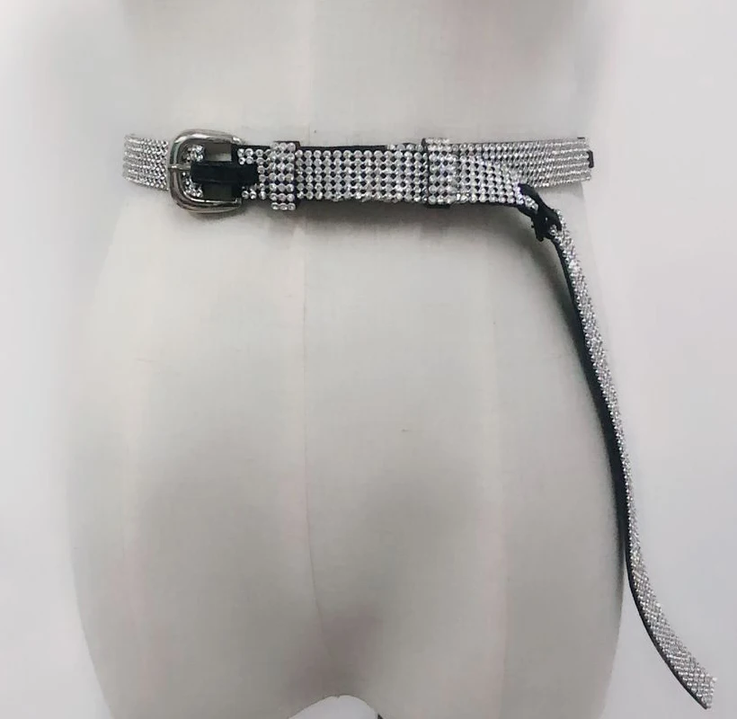 2019 серебро bling Кристалл пикантные для женщин ремень Регулируемый металлик Bling золотая пластина часы с длинным ремешком для интимные