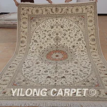 Yilong 6'x9' персидская 90% шерсть шелковый ковер изысканный шерстяной, ручной работы ковры(1408