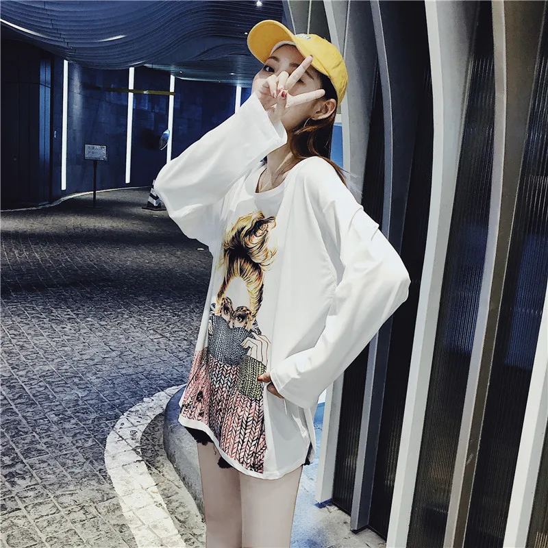 Susi y Rita blanco camiseta mujer Casual damas Top 2019 manga larga T camisa Harajuku Tops sueltos camiseta Mujer Susi y Rita blanco camiseta mujer Casual damas Top 2019 manga larga T camisa Harajuku Tops sueltos camiseta Mujer