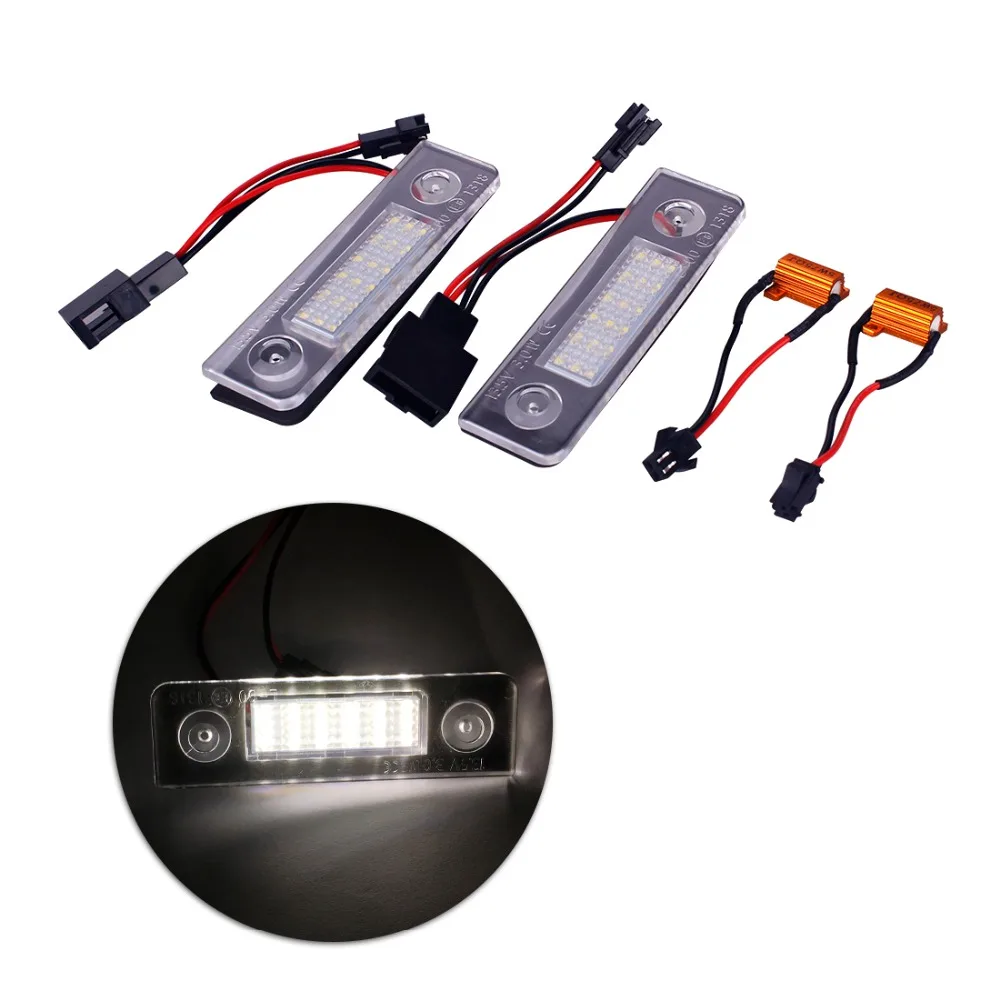 2pcs/lot Car LED Number License Plate Light for Skoda Octavia Auto