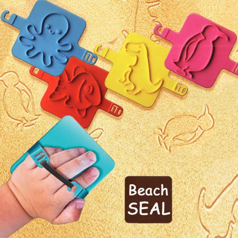 price cut  Kids Beach Toys Children Summer Seaside Stamp Sand Toys Fish Octopus Pattern