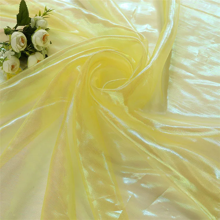 Флуоресцентные ткани красочные блестящие марлевые ткани для сцены свадьбы декоративная ткань вуаль прозрачная голографическая ткань 1 ярд