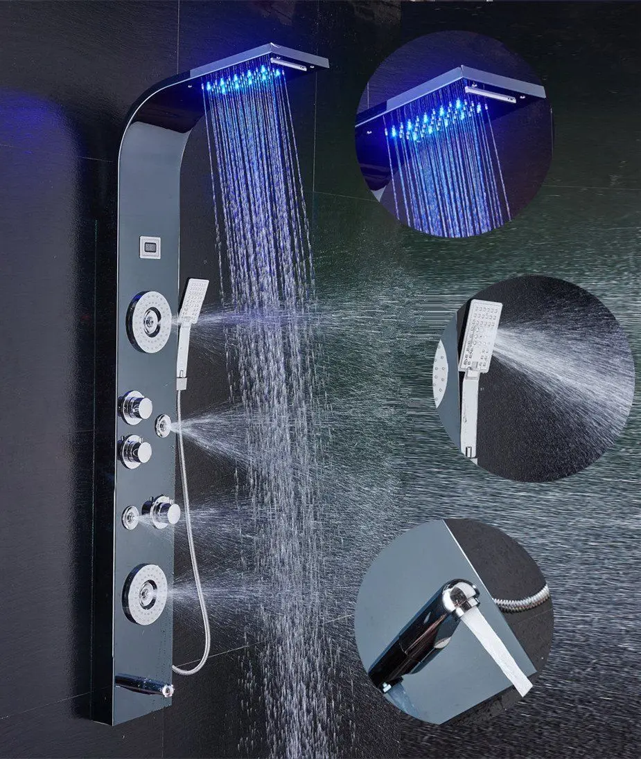 LED-Luxury-Stainless-Steel-Shower-Panel-Tower-System-LED-Rainfall-Waterfall-Shower-Jets-massage-body-jets (1)