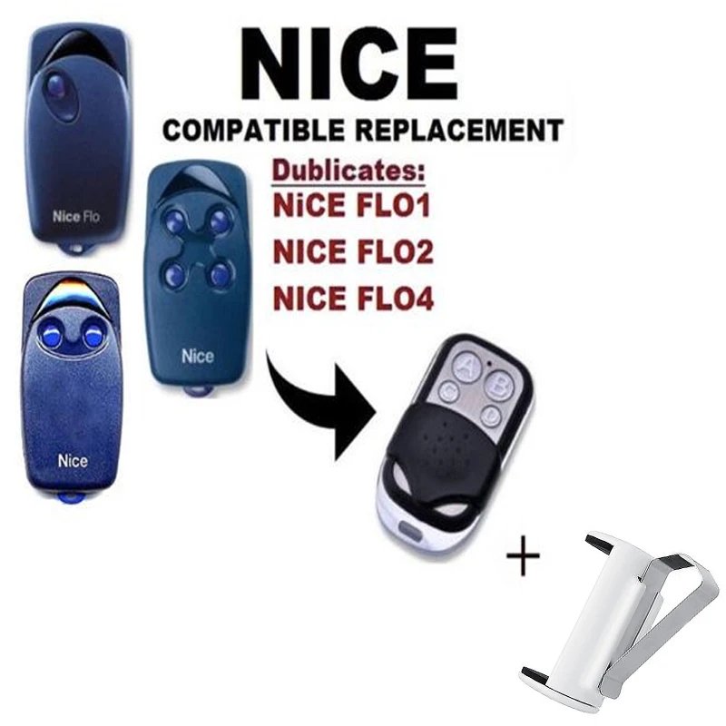 

2pcs High quality and favorable price! NICE FLO1 FLO2 FLO 4 4channel 433.92MHZ, duplicator NICE garage door remote control