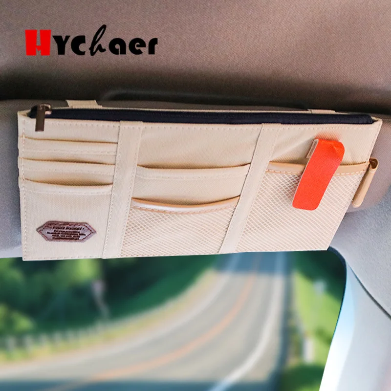 

Car Sun Visor Receive Bag Car Boot Organiser Storage Bag Box Multi-Use Tools Organizer For Fuel Card Mobile Phone