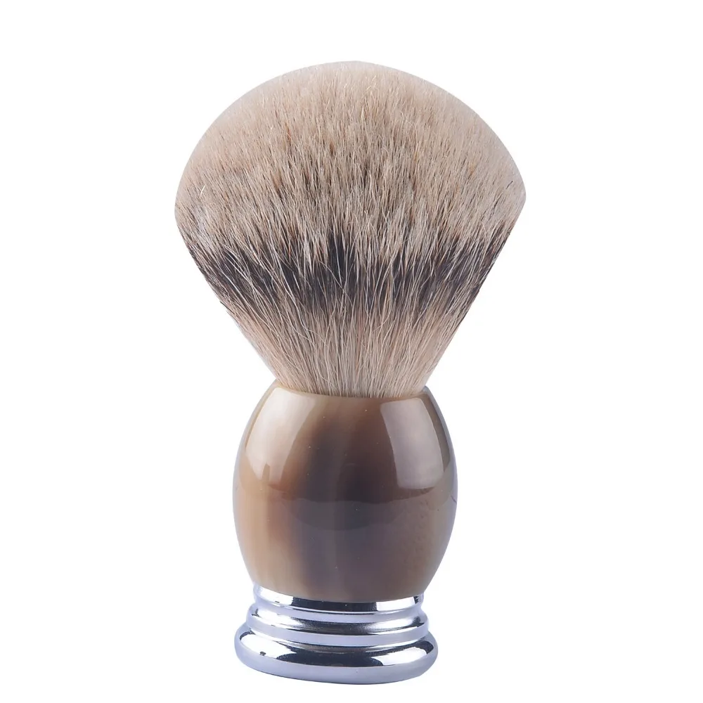 

22*65mm silvertip shaving brush ox horn handle luxury gift for men shaving beard no bad smell knots hair