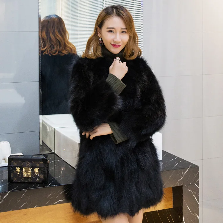 Medium long natural raccoon dog fur coats women real fur jackets plus size S - 7XL 2018 new autumn winter MOVAU0087