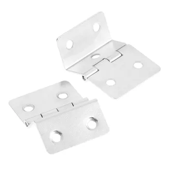 DRELD 2Pcs Kitchen Cabinet Door Folded Hinges Furniture Accessories 5 Holes Drawer Hinges for Jewelry Boxes Furniture Fittings