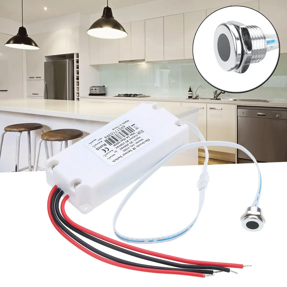 AC 85 250V Touchless IR Motion Sensor On/Off Light Switch For Kitchen