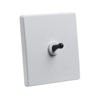 

2pcs Modern White 1 Gang Black Copper Lever Toggle Switch Single Dual Control Type 86 Wall Light Switch