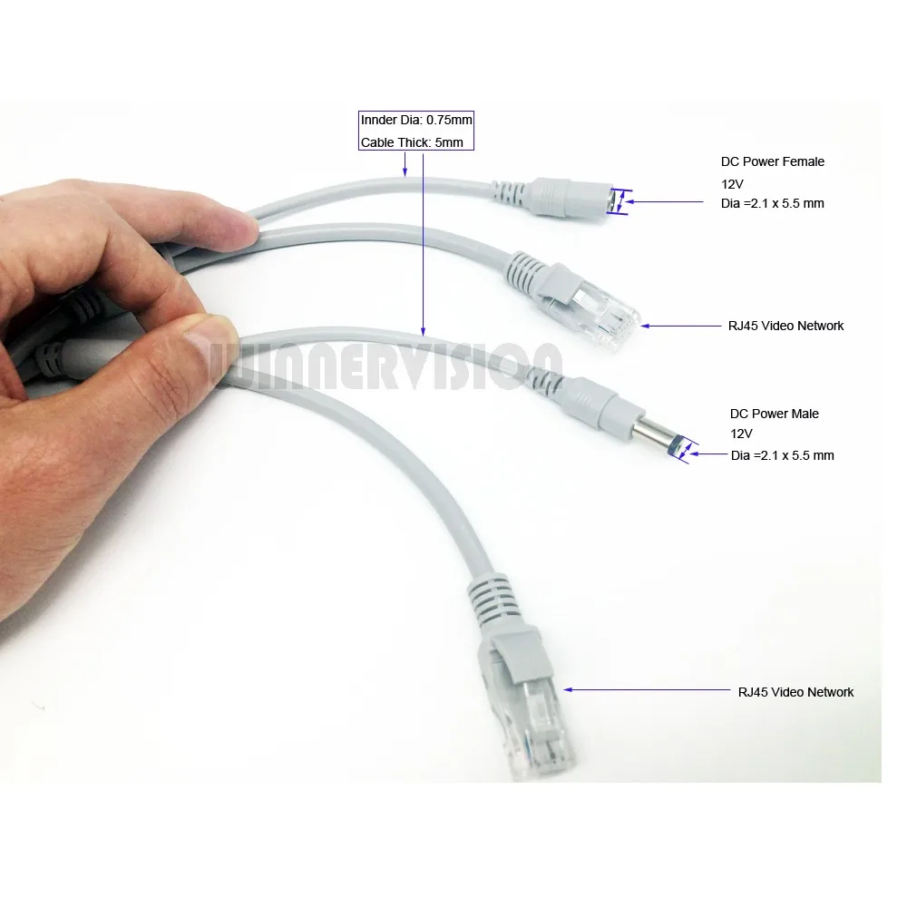 Сеть Мощность кабель 15 м 49.2ft RJ45 Ethernet Порты и разъёмы 2in1 Питание& сетевой кабель-удлинитель для IP Камера Линия Кабельное телевидение Системы сетевой шнур