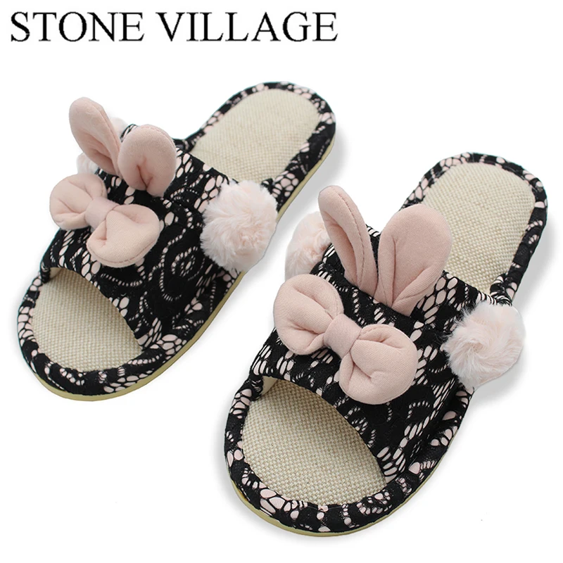 Lovely Slippe Autumn And Winter Cute Cotton Women Slippers Plus Warm