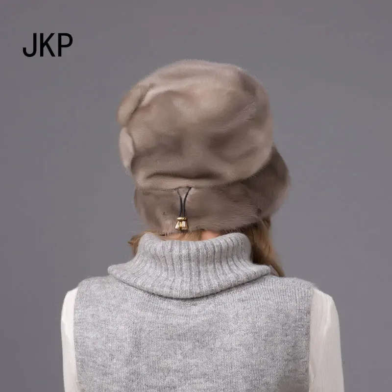 Jkp 2018 ريال فرو المنك القبعات لشتاء المرأة الفراء كاب مع الماس الأزياء المنك قبعة الفرو موضة نوعية جيدة قبعة أنيقة DHY-69
