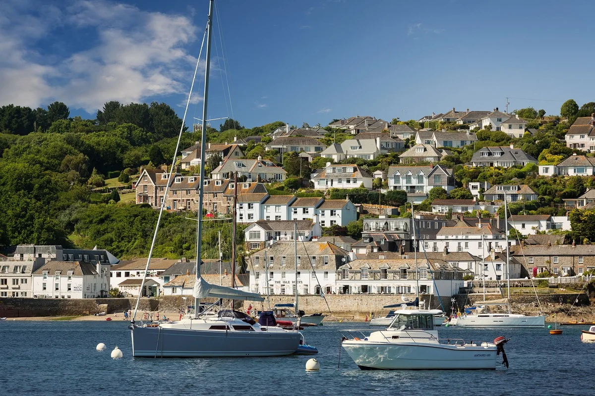 St Mawes Корнуолл Англия ландшафта гавани 409TFJ тканевый Плакат на заказ (рама