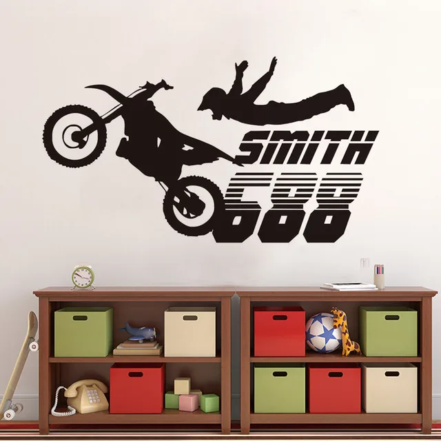 Free Shipping Motocross Motorcycle Wall Stickers Boys Room Free Shipping Motocross Motorcycle Wall Stickers Boys Room Home Decor Vinyl Mural Decal