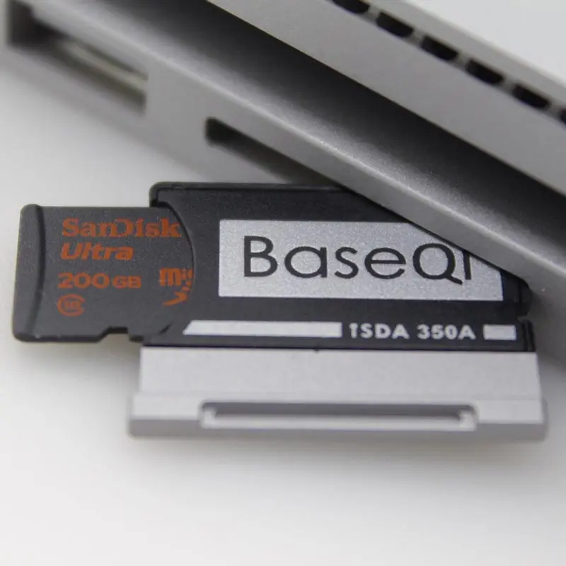 BaseQi алюминиевый MiniDrive адаптер карты micro sd для microsoft Surface Book/Surface Book 2 13," micro sd reader