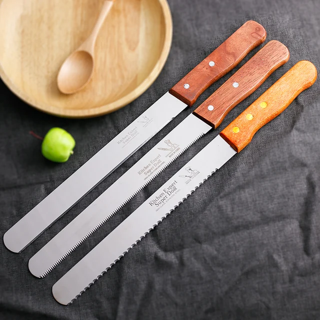 1 Pcs Stainless steel food grade 42cm Cake Knife with Wooden Handle