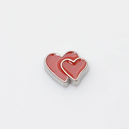 

Double heart, Floating charm fit floating charm lockets, FC0272,10PCS/LOT