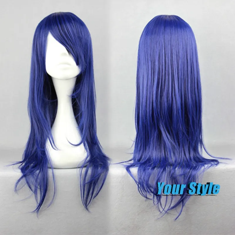 Cheap Synthetic Long Straight Blue Cosplay Wig Anime Cos Best Natural