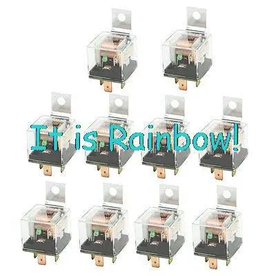 

Free Shipping DC 12V 40 Amp 1NC SPST 4 Pin Male Plug Green Pilot Lamp Auto Car Relay 10 Pcs
