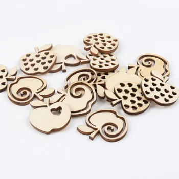 

Natual Wooden Apple Pattern Scrapbooking Art Collection Craft for Handmade Accessory Sewing Home Decoration 30mm 20pcs MZ171