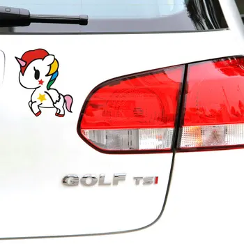 

New 1Pcs Funny lovely Horse Unicorn Foal BABY ON BOARD 2D Car Sticker Waterproof Vinyl Decal Car Styling Window Wall laptop