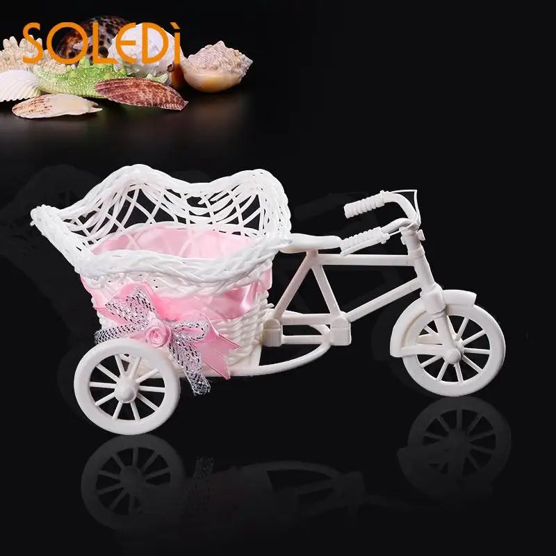 

Rattan Tricycle Basket Garden Wedding Party Bedroom Vase Storage Decoration