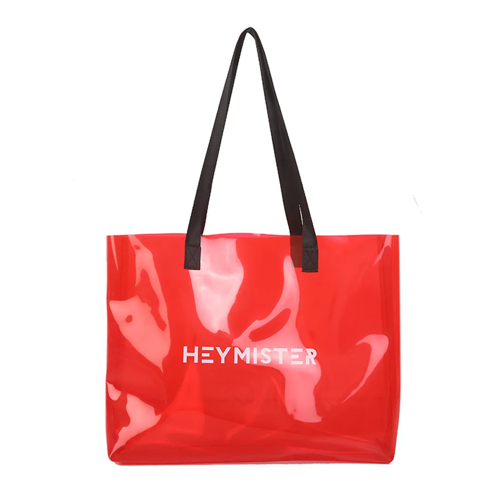 ПВХ Ясный Прозрачный тоут сумки для женщин конфеты желе пляжные сумки для женщин Лето Большой транспонр повседневные Шоппинг сумки на плечо