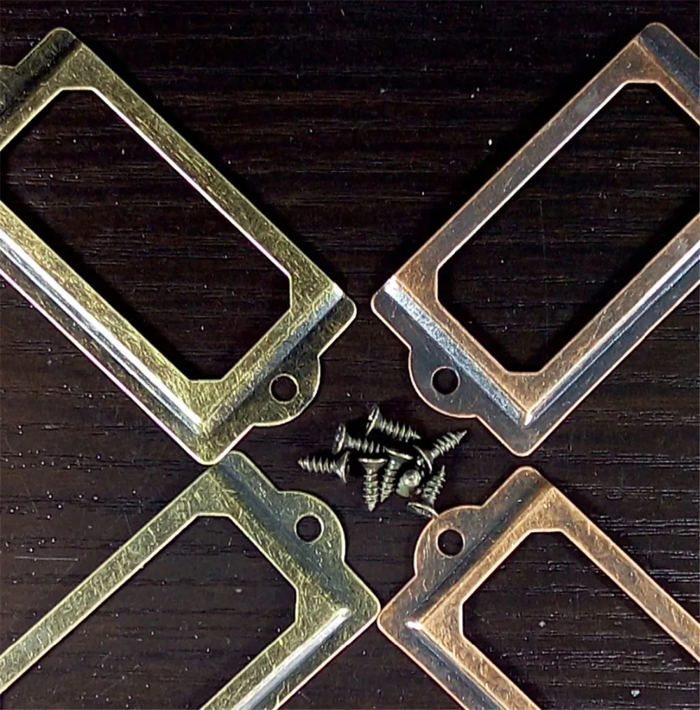 5pcs 70*33mm Antique Brass Vintage Metal Label Pull Frame Handle Card
