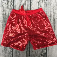 Блестящие штаны-шаровары Шорты сверкающие, с блестками Шорты для конкурсов красоты для маленьких девочек на день рождения шорты для танцев ; детская одежда шорты с блестками