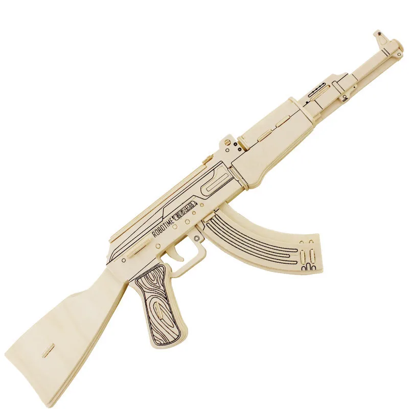 2016 New 3D DIY Wooden Toys Gun AK47 Revolver Puzzle Wood Craft