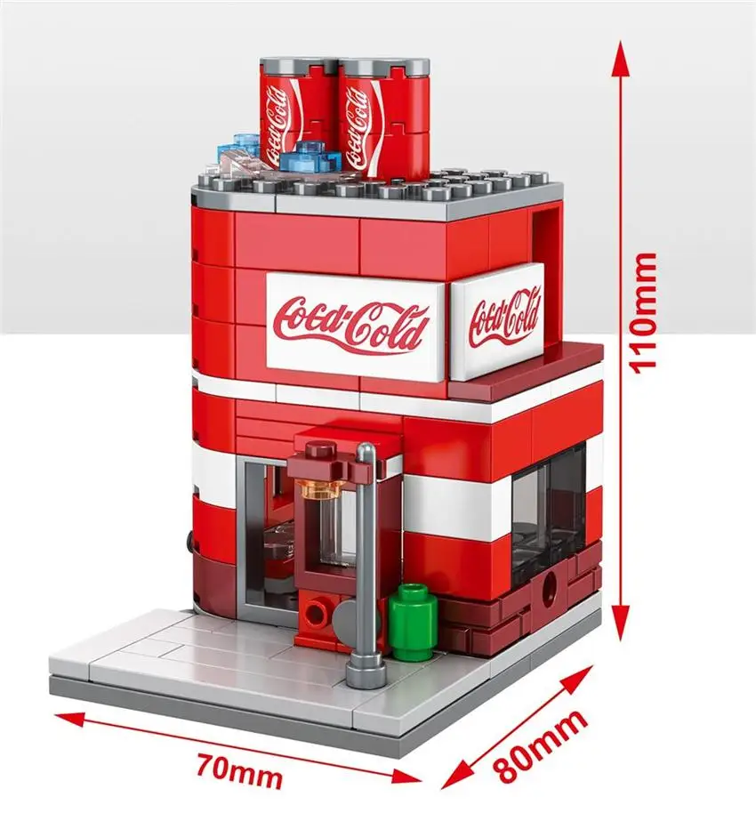 Блоки sembo, мини уличный магазин, Строительные кирпичи, милый микро магазин, модель мороженого, Развивающие детские игрушки, детские подарки на Рождество - Цвет: sd6024