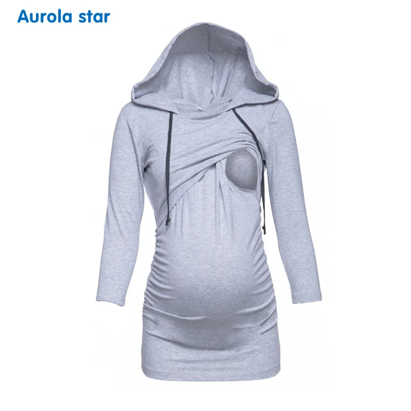 maternity nursing hoodies AS1791 light grey 004
