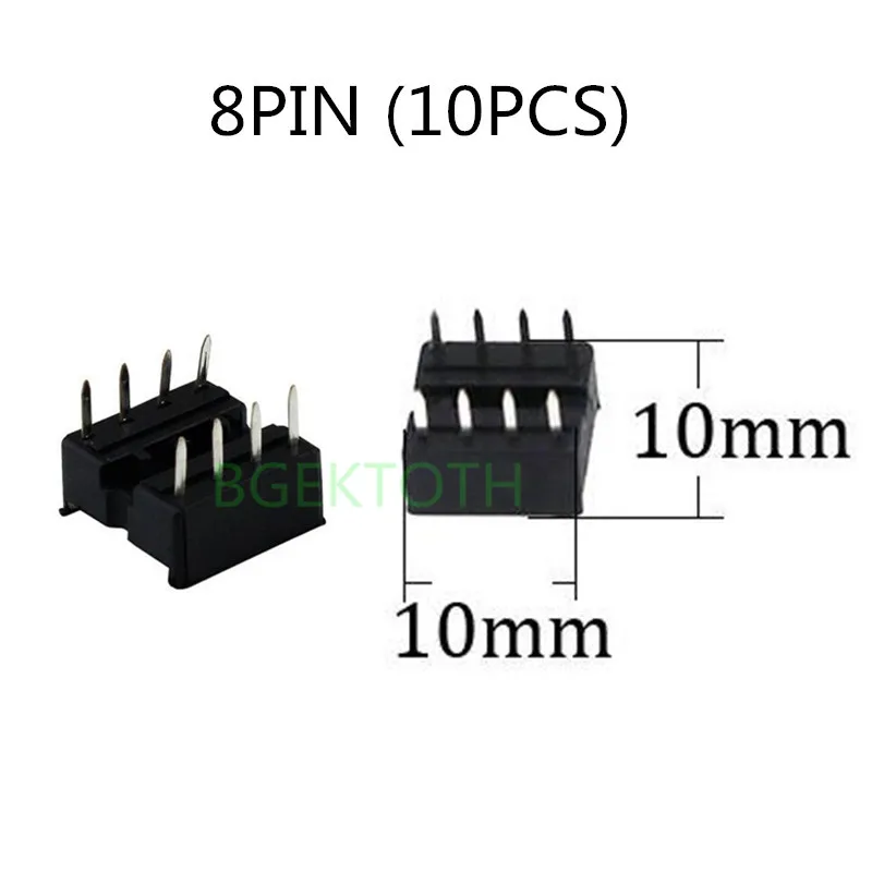 2.54mm Pitch Dual Row DIP IC Sockets Solder Type Adaptor 8 PIN