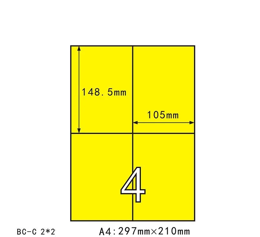 50 Sheets blue color A4 Self-adhesive Sticker Rectangle Label Sticker Yellow A4 sheet die-cutsticker labels - AliExpress Education & Office Supplies