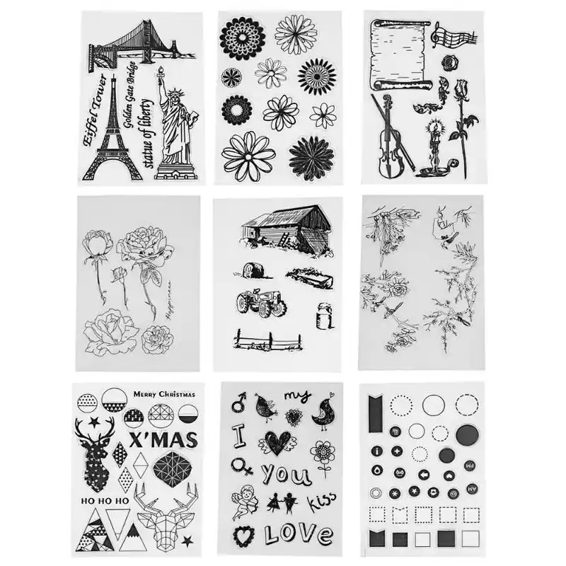 Vintage Transparent Silicone Clear Stamps for DIY Scrapbooking Photo Album Card Making Template Embossing Stamp Sheet