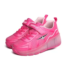 New Child Shoes Girls Boys LED Light Shoes Roller Skate Shoes For Children Kids Breathable Sneakers