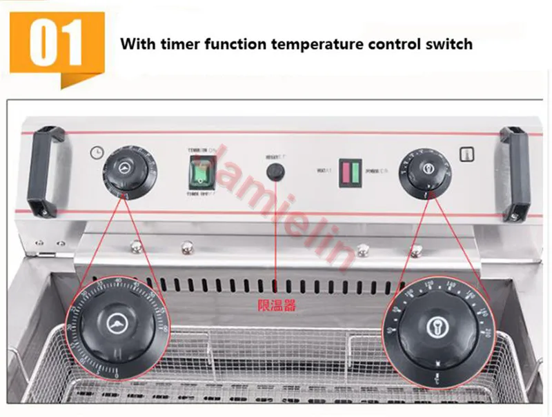 Jamielin Высококачественная электрическая фритюрница одноцилиндровая с таймером Коммерческая фри жареная курица 20л