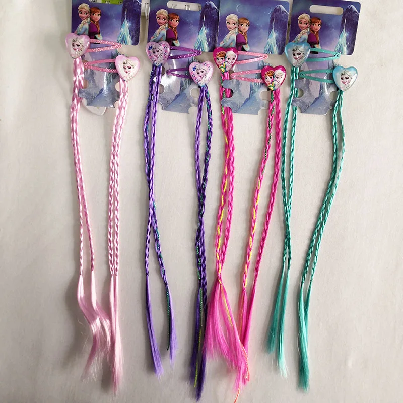 

New Lovely Kids Cartoon Princess Elsa Anna Hair Party Gift BB Hair Clips Braid Girls Hairpins Headband Children Accessories