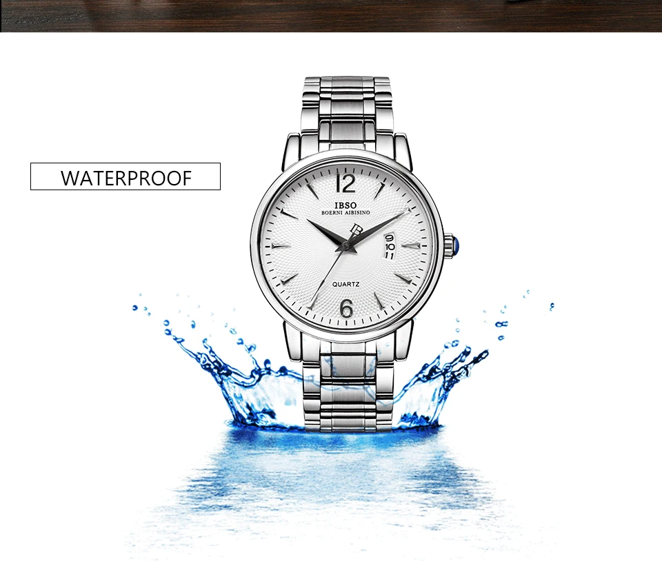 IBSO мужские часы Топ бренд класса люкс бизнес часы из нержавеющей стали для мужчин Полный календарь Мода Relogio Masculino