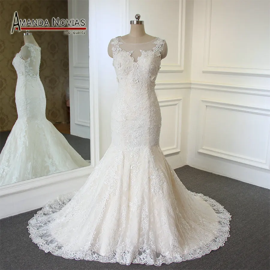 Buy Amanda Novias Beautiful New Model Lace Mermaid Wedding Dresses Real From