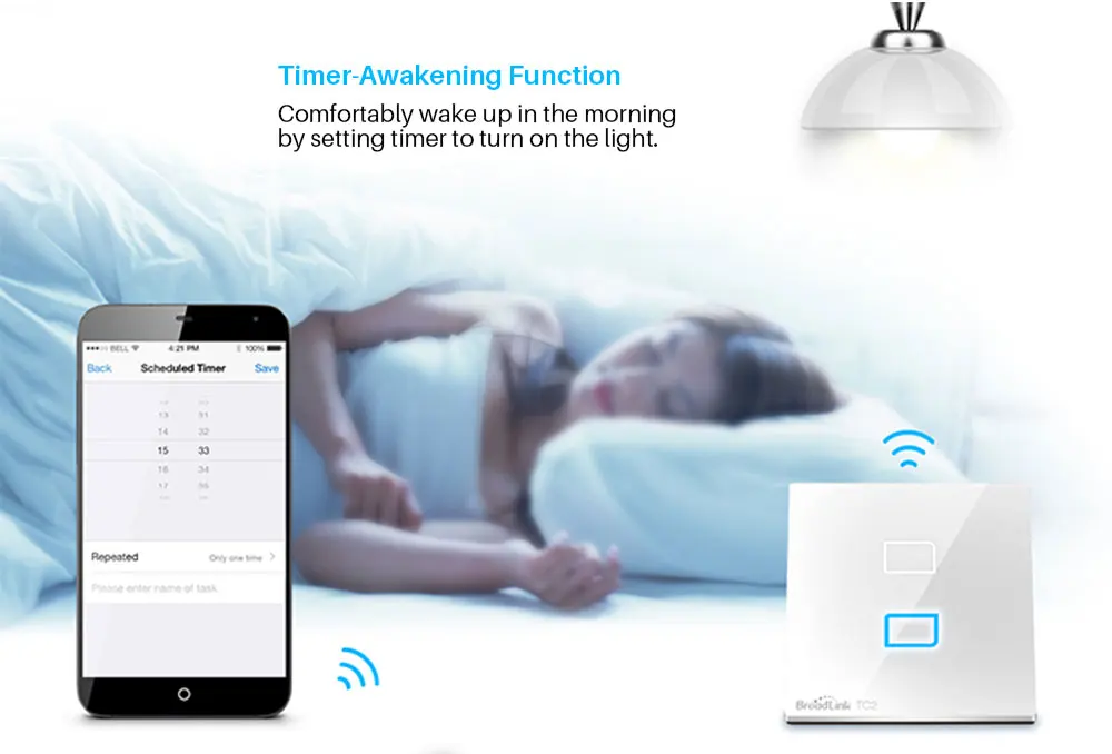 Broadlink TC2 WiFi переключатель Великобритания Стандартный Настенный светильник сенсорный переключатель панель RF 433 МГц работает с RM Pro через приложение управление Умный дом