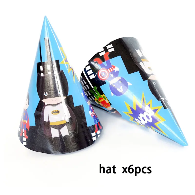 The Avengers Birthday Party Decorations Kids Batman Super Hero Party Supplies Tableware Set Plates Banner Balloons Candy Boxes